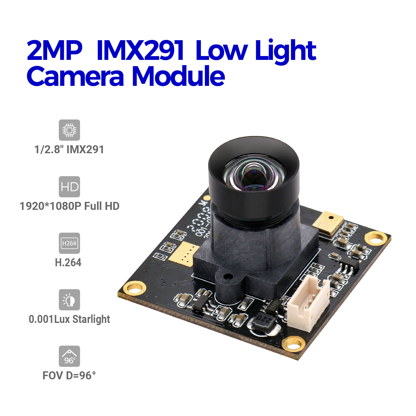 IMX291 0.001lux Low Illumination 1080P Camera Module USB2.0