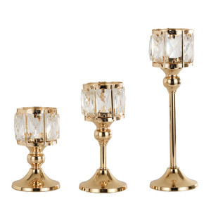 Vintage Exquisite <strong>Tealight</strong> Candle <strong>Holders</strong> Small Size Golden Crystal Candelabra Sets for Home Candlelight Dinner New Year - Product Image 5