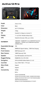 Nuevo Lanch 12GB RAM 108MP IP68 e IP69K Rugged Android Smart Pad 11 ''FHD + 120W Carga rápida Hot Business Pad Tablet Active 12 Pro - Product Image 6