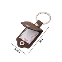 Llavero de Cuero PU Personalizado con Foto, Sublimación en Blanco, Multicolor por Ambos Lados, para Regalo o Souvenir, Colgante para Bolso