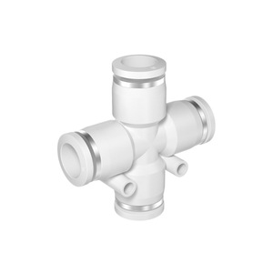 ข้อต่อท่อลมสี่ทาง DDE Dade Pneumatics วัสดุ PBT พลาสติก 0.2-0.8MPA ข้อต่อแบบเชื่อมต่อเร็วสำหรับระบบลม - Product Image 1
