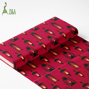 Hot Selling Ramadan Style <strong>Red</strong> Background &amp; Lamp <strong>Pattern</strong> Printed Fabric 100% Cotton Fabric for Garment - Product Image 4