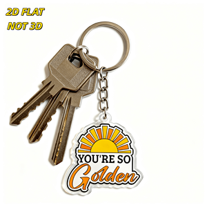 Llavero Acrílico Golden Sunburst con Frase Motivacional de Estilo Retro, Rayos Amarillos y Naranjas, Colgante Troquelado - Product Image 5