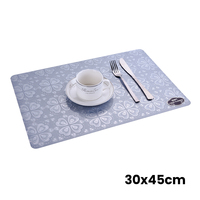 Napperons rectangulaires en PVC RNPT Starry Silver, motif feuille, 30x45cm, coins arrondis, pour tables de salle à manger d'hôtel