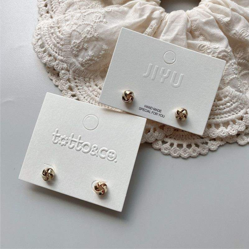 Custom Pink Embossed Jewelry Card Earrings Designer Cardboard