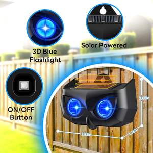 Granja impermeable Skunk mapache disuasorio luz estroboscópica roja animales ciervos búhos halcones ahuyentar jardín Solar Animal repelente - Product Image 5