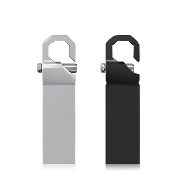 Customizable Logo Laser Carving 128GB USB 2.0 Flash Drive with Metal Buckle 8G/16G/32G/64G Pen Memory New 4GB Capacity