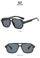 Kacamata Sunglasses Wanita Gaya Retro 70an Pilot Teardrop Double Bridge Flat Top Oversized Tebal UV400 Polarisasi