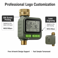 Sensor Digital RF 4 Moes Solar Analog Outdoor Bahan ABS 4 Zona Pengatur Waktu Penyiraman Mekanis Aqualin Stopkontak Listrik