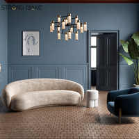 Sofá seccional moderno de lujo en forma de C blanco nórdico de alta calidad, muebles para el hogar, sofá Boucle curvo para sala de estar
