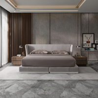 Italienisches Luxus-Schlafzimmer-Set in Queen-Size mit modernem Design, verstellbarem Sofabett, maßgefertigtem Holzrahmen, Stauraum und 1 Jahr Garantie