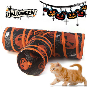 Tunnel pliable pour chat sur le thème d'Halloween, <span class=keywords><strong>tube</strong></span> de jeu pliable en forme de S pour animaux de compagnie, idéal pour les fêtes de Noël des chatons - Product Image 2