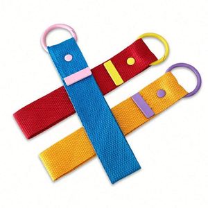 INS Style Korean Keychain Macaron Color Canvas Embroidery Luggage Strap Blank DIY <b>Name</b> Strip - Product Image 5