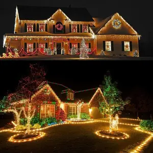 Guirnalda de luces LED de alta calidad para exteriores, guirnalda de luces impermeables para Navidad, fiesta, boda, vacaciones, decoración de jardinería