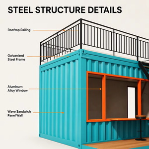 ตู้คอนเทนเนอร์โครงเหล็กสองชั้นแบบแบน20FT สำหรับโรงรถและร้านค้าปลีกซูเปอร์มาร์เก็ต - Product Image 3
