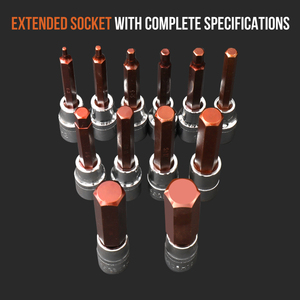 8PC 1/2 Inch Drive 55mm S2 Acero Hex Bit <span class=keywords><strong>Socket</strong></span> Set Cr-V Body con <span class=keywords><strong>H4</strong></span> a H14 Tamaños DIY Grado OEM ODM Ready - Product Image 5