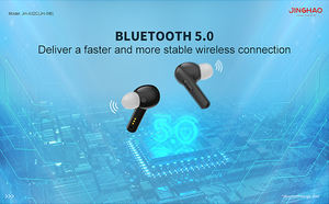 Jinghao แอปอัจฉริยะชาร์จได้ไร้สายแบบสองหูสีดำสีขาวพร้อมเครื่องช่วยฟังบลูทูธ - Product Image 3