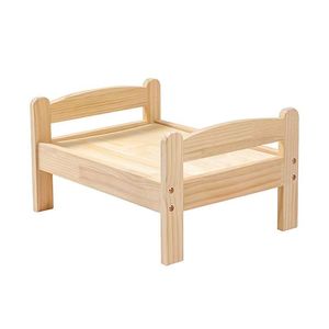 Solid Wood Pet <b>Bed</b> Rectangle Washable Cat <b>Bed</b> Faux Fur Fill Floor Standing For Cat - Product Image 5