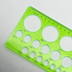 โรงงานจีนส่งเสริมการขายราคาถูก<span class=keywords><strong>วาด</strong></span>เรขาคณิต<span class=keywords><strong>คณิตศาสตร์</strong></span>การเรียนรู้พลาสติกสีเขียวลายฉลุแม่แบบลายฉลุชุดไม้บรรทัด - Product Image 5