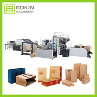 Machine automatique de fabrication de sacs en papier kraft ROKIN avec unité d'impression en option pour la fabrication de sacs commerciaux