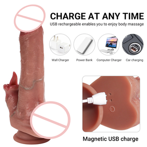 8,85 Zoll Brauner Elektrischer Dildo mit Leckmodus, Konstanter Temperaturheizung und Mehrstufiger Vibration, Geeignet für Paare Sexspielzeug - Product Image 5