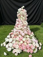 Vente en gros de fleurs artificielles en soie réaliste faites à la main, cascade de fleurs murales, bouquet pour mariage, Saint-Valentin, imperméable et durable