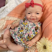 12/18 Zoll handgefertigte Reborn-Puppe mit offenen Augen und Mund, realistische Silikon-Baby-Schlauchpuppe, inklusive Schnuller, mit CE/CPC-Zertifikat