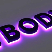 Enseigne LED personnalisée, durable, en métal, rétroéclairée, pour publicité, logo de bureau, enseigne extérieure éclairée par LED