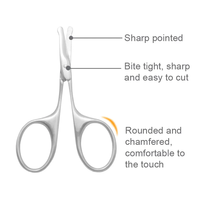 Ciseaux à poils de nez en métal durables et pratiques, à pointe arrondie, pour la sécurité, la coupe des ongles et des cuticules, ciseaux de beauté