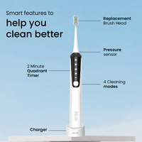 Brosse à dents électrique rechargeable OEM ODM de Chine, 4 modes, mémoire de position, étanche IPX7, chargement Type C pour usage quotidien