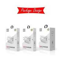 Nouveau chargeur mural électrique ignifuge USB-C PD33W QC3.0 9V12V Super Fast Charging 65W pour appareil photo multi-standards