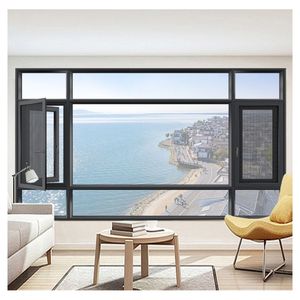 Ventanas de aluminio de impacto de huracán Ventanas fijas de imagen de doble acristalamiento de piso a techo de vidrio ultra grande - Product Image 5