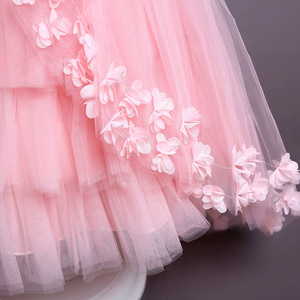 Adolescentes été brodé arc élégant <span class=keywords><strong>net</strong></span> gaze gonflé robe de mariée costume de scène robe de bal fille vêtements en gros - Product Image 6