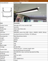Éclairage linéaire LED personnalisé en longueur, puissance et forme, 50x35mm, en aluminium 6063, à montage en surface, pour bureaux, gymnases, commerces, hôtels, projets, vente en gros