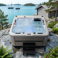 Spa extérieur moderne de luxe en acrylique avec 60 jets de massage thérapeutiques, système de contrôle Balboa, purification à l'ozone, pour usage hôtelier