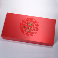 Cajas de Embalaje Magnéticas Rígidas Rojas Personalizadas para Té Chino, Whisky y Bebidas Energéticas, Caja de Regalo con Revestimiento de Cartón Gris Reciclable