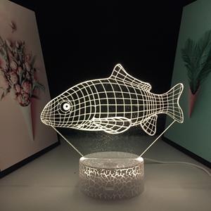Fisch-Nachtlichter Tierfiguren Papierschnitte 3D LED-Lampe Acrylplatte Raumdekoration Dropshipping Fabrik Großhandel - Product Image 5