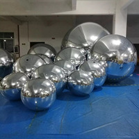 Ballon sphérique gonflable géant en PVC coloré, réfléchissant et brillant, pour décoration événementielle, résistant à l'eau et durable, vente en gros
