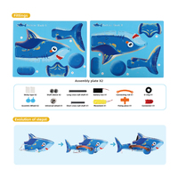 Ensemble de requin robot mobile électrique bricolage jouets scientifiques et techniques pour les élèves du primaire apprenant la physique des sciences à vapeur