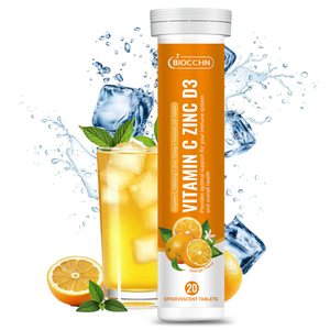 Comprimés effervescents de vitamines <span class=keywords><strong>C</strong></span> <span class=keywords><strong>et</strong></span> D3 avec calcium, magnésium, <span class=keywords><strong>zinc</strong></span> <span class=keywords><strong>et</strong></span> K2 – Supplément haute puissance - Product Image 1
