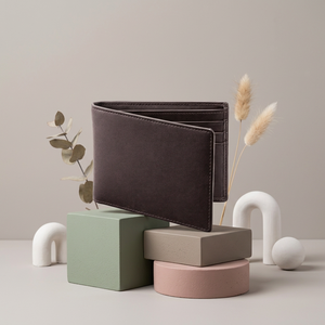 Portefeuille pour homme en cuir pleine fleur Crazy Horse Wriza avec fenêtre d'identification anti-RFID et coffret cadeau haut de gamme en bordeaux personnalisé - Product Image 2