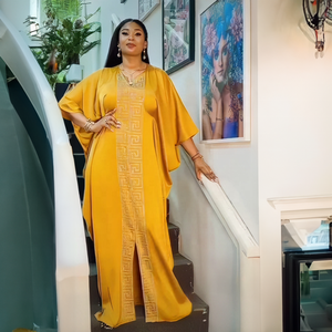 I migliori abiti Boubou Femme africani di Design Rayon chiesa abito per le donne con strass Plus Size opzione disponibile - Product Image 4