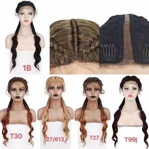 Africa Synthetic Braiding Hair Perruque Braids Moins <strong>Cher</strong> Synthetic Lace Braided Cornrow <strong>Wig</strong> - Product Image 6