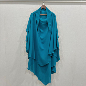 Abaya longue pour femmes Ramadan Eid, vêtement de prière à 3 couches, <span class=keywords><strong>tenue</strong></span> islamique <span class=keywords><strong>traditionnelle</strong></span> avec un style moderne - Product Image 2