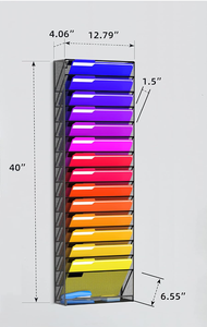 Office Home Metal Wall File <b>Holder</b> 16 Tier Hanging Wall File Organizer, for Papers Mails Folders Clipboard Magazine Organization - Product Image 4