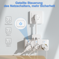 Toma de corriente de extensión de tira de alimentación portátil universal multifunción general de 4 USB PD con 4 USB e interruptor individual