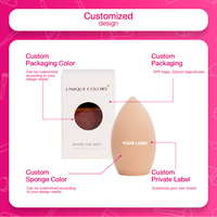 Éponge de maquillage en forme de larme Bouffée cosmétique sans latex pour salons de beauté Éponge de maquillage de marque privée Cadeau promotionnel quantité minimale de commande bas