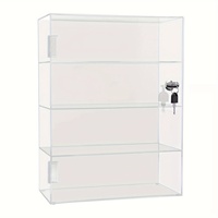 Vitrine de comptoir personnalisée à 4 niveaux, vitrine transparente, armoire de présentation, boîte de rangement, vitrine en acrylique avec serrure et clé