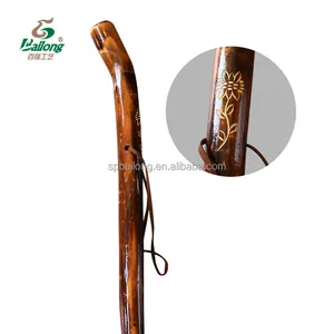 15 Years Factory Custom Design Popular 122cm Varnished Camping Wooden Hiking Pole Walking Stick