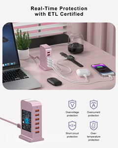 Chargeur USB 6 ports 5V/3A pour voyage, 50W, 6 USB-A, vente en gros d'usine, OEM/ODM, pour smartphone - Product Image 6